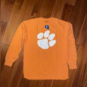 Comfort Colors LARGE Clemson Tigers Long Sleeve 100% Cotton T-Shirt